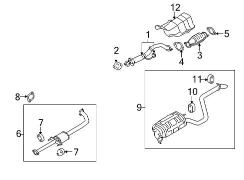 2008 Hyundai Elantra Exhaust Components Protector-Heat Front Diagram for 28791-2H000--DS