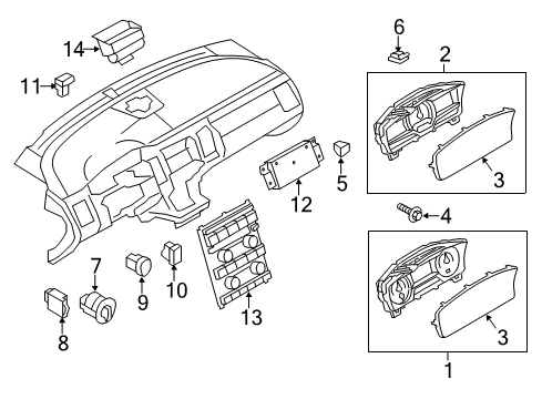 2013 Ford Flex Cluster & Switches Heater Control Diagram for DA8Z-19980-A