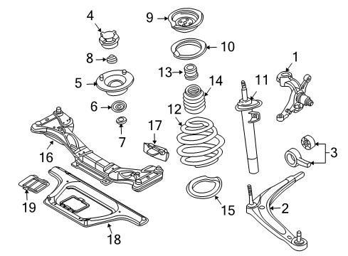 2003 BMW Z4 Front Suspension Components, Lower Control Arm, Stabilizer Bar Reinforcement Plate Diagram for 51717028433