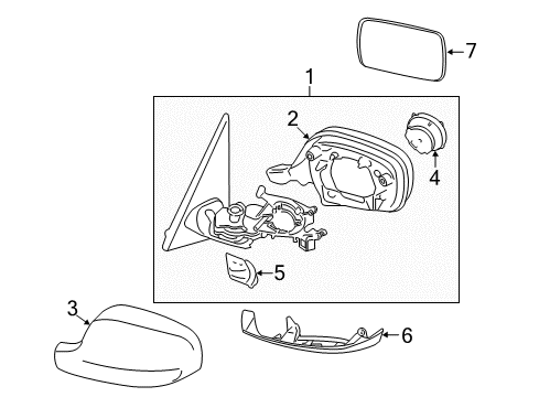 2011 BMW X3 Outside Mirrors Outside Mirror Cover Cap, Primed, Right Diagram for 51167238048