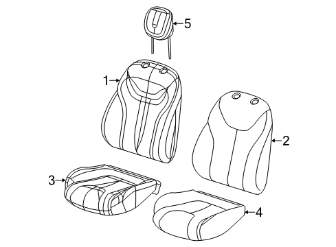 2016 Dodge Dart Front Seat Components Foam-Seat Cushion Diagram for 68229742AB