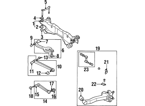 1998 Hyundai Sonata Rear Suspension Components, Lower Control Arm, Upper Control Arm, Stabilizer Bar Cover-Rear Suspension Arm Dust Diagram for 55117-37120