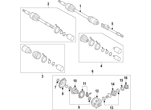 2020 Kia Stinger Axle Shafts & Joints, Differential, Drive Axles, Propeller Shaft Flange Assembly-Companion Diagram for 47455-4F000