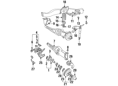 1994 Ford Explorer Front Brakes Repair Kit Diagram for FOTZ-1K106-A