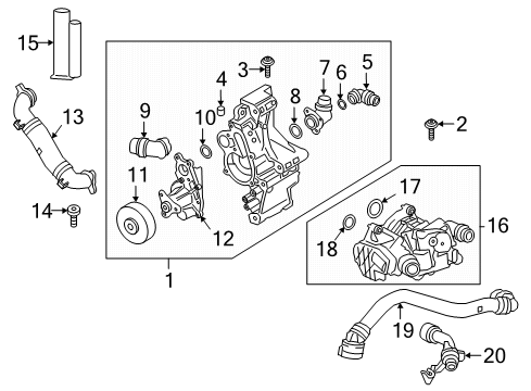 2020 BMW Z4 Water Pump COUNTERSUNK SCREW Diagram for 11518482252