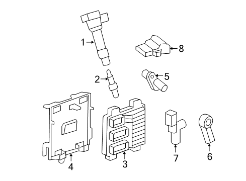 2017 GMC Acadia Powertrain Control Spark Plug Diagram for 12680074