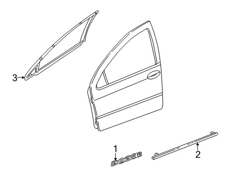 2004 Dodge Intrepid Exterior Trim - Front Door APPLIQUE-Front Door Diagram for UT68XS9AA