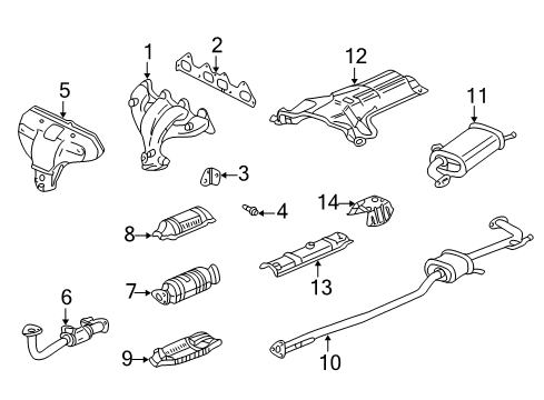 1998 Honda Accord Exhaust Components Cover (Upper) Diagram for 18182-PAA-A00