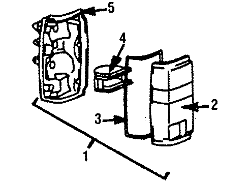 1987 Toyota 4Runner Tail Lamps Lens Diagram for 81551-89133