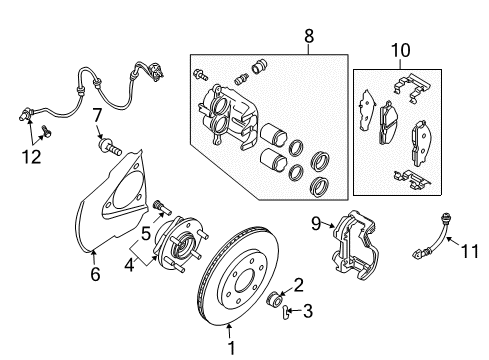 2012 Nissan Titan Anti-Lock Brakes Anti Skid Actuator Assembly Diagram for 47660-9FF4B