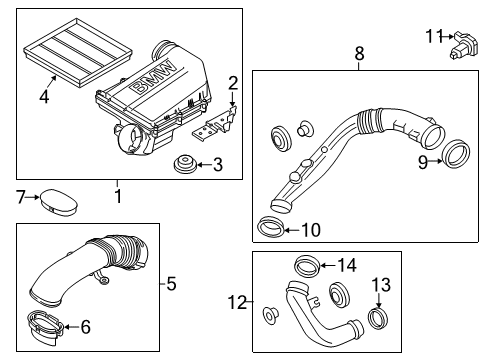 2011 BMW X6 Powertrain Control Intake Manifold Diagram for 13717571362