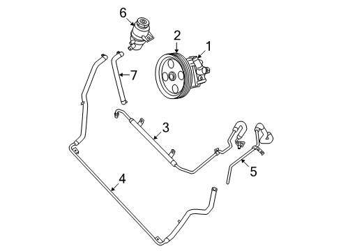 2009 Chrysler Town & Country P/S Pump & Hoses, Steering Gear & Linkage Hose-Power Steering Pressure Diagram for 4862306AB