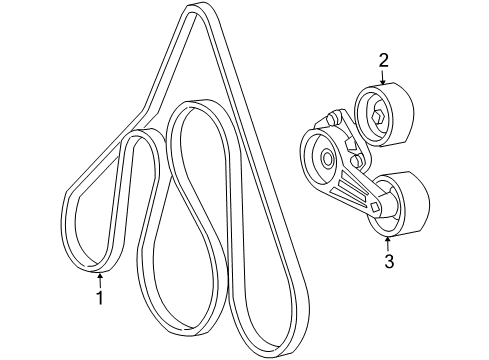 2003 Ford F-150 Belts & Pulleys Belt Tensioner Diagram for 1L3Z-6B209-BA