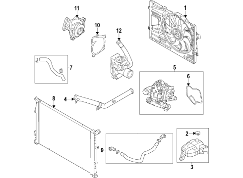 2021 Kia Sorento Cooling System, Radiator, Water Pump, Cooling Fan Blower Assembly Diagram for 25380P2500