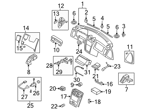 2008 Hyundai Tiburon Instrument Panel Label-Crash Pad Side AIRBAG Diagram for 85261-38500