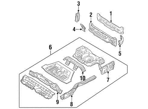 1996 Ford Escort Rear Body, Rear Floor & Rails Lamp Housing Diagram for FOCZ58278C10A