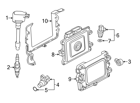 2021 Honda CR-V Powertrain Control Bracket, Powertrain Control Module Diagram for 37821-5PA-A00