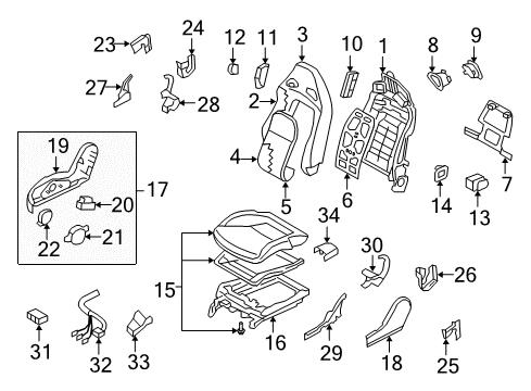 2010 Nissan GT-R Heated Seats Harness-Front Seat Diagram for 87019-JF10A