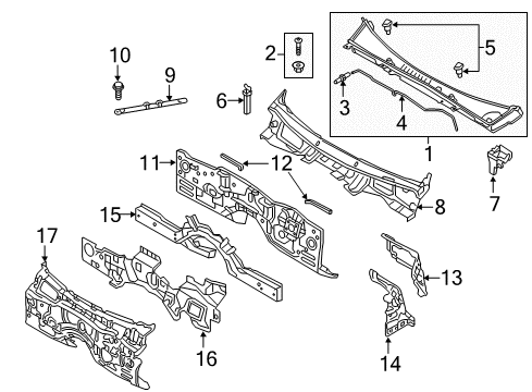 2018 Genesis G90 Cowl Bolt Assembly-Washer Diagram for 64195-D2000