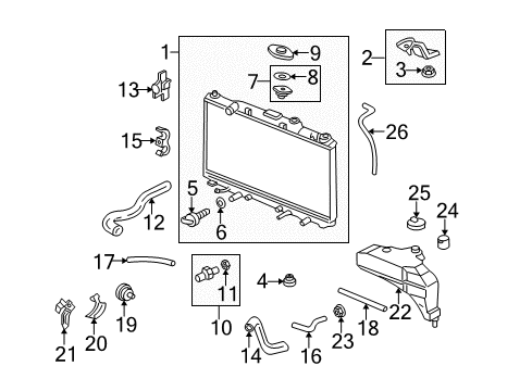 2003 Acura RSX Radiator & Components Hose, Water (Upper) Diagram for 19501-PND-000