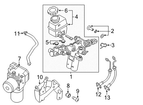2011 Hyundai Sonata Hydraulic System Cylinder Assembly-Brake Master Diagram for 58510-3Q300