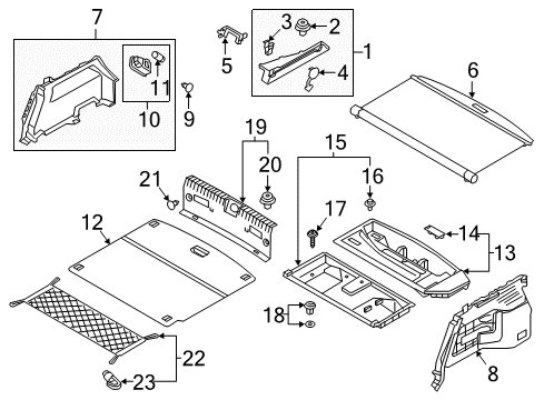 2020 Hyundai Ioniq Interior Trim - Rear Body Net Assembly-Luggage Diagram for 85790-G2100-T9Y