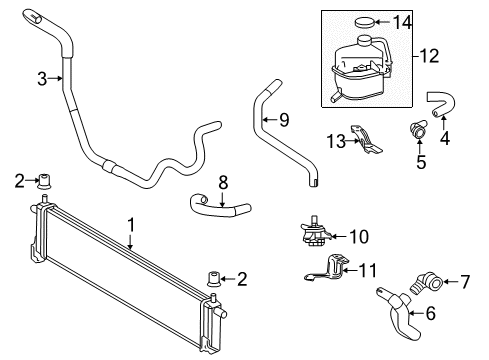 2018 Toyota RAV4 Inverter Cooling Components Inverter Cooler Diagram for G9010-42020