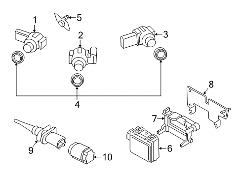 2019 BMW Z4 Automatic Temperature Controls SET OF MOUNTS, FRONT PDC / P Diagram for 51119463792