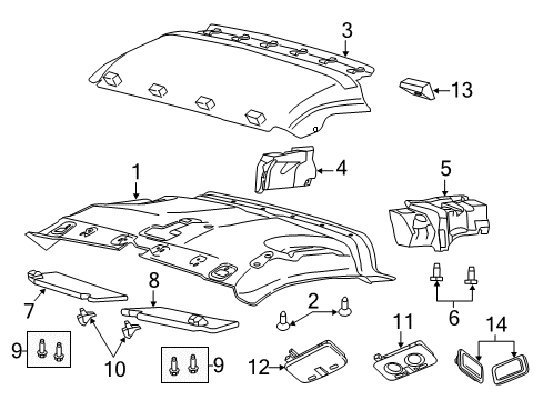 2014 Ram ProMaster 3500 Interior Trim - Roof Bracket-Roof Diagram for 68185152AA