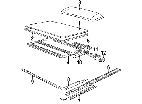 1985 BMW 735i Sunroof Connection Piece Left Diagram for 54121857141