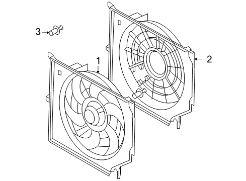 2004 BMW Z4 Cooling System, Radiator, Water Pump, Cooling Fan Fan Shroud Diagram for 17427514105