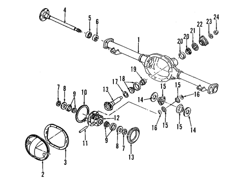 1997 Isuzu Rodeo Rear Axle, Differential, Propeller Shaft Shaft, Propeller Diagram for 8-97082-046-0