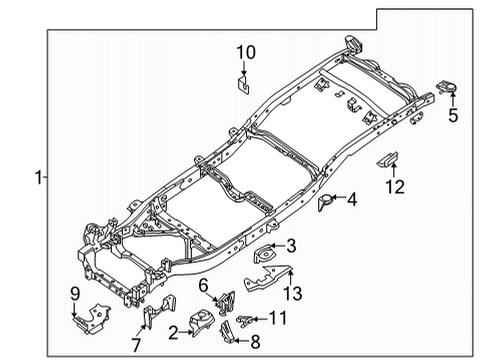 2022 Nissan Frontier Frame & Components BRACKET-CAB MOUNTING, 2ND RH Diagram for K5120-9BUMA