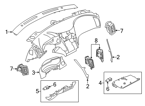 2018 Infiniti Q60 Cluster & Switches, Instrument Panel Led-Indicator Diagram for 26435-5CA0A