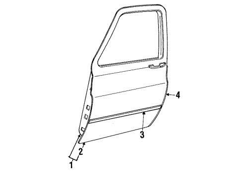 1989 GMC V3500 Front Door Weatherstrip On Body Diagram for 15522764