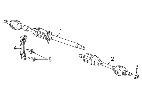 2021 Chrysler Pacifica Drive Axles - Front FRT Lt-Axle Half Diagram for 68472845AA