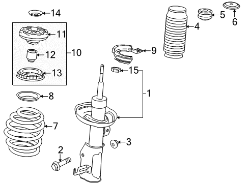 2013 Buick LaCrosse Struts & Components - Front Front Suspension Strut Assembly Diagram for 22969018