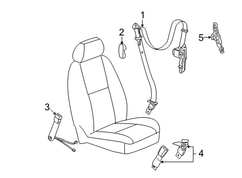 2011 Cadillac Escalade Seat Belt Adjuster Diagram for 25901990