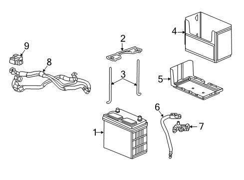 2020 Acura ILX Battery Cable Assembly, Starter Diagram for 32410-TV9-A00