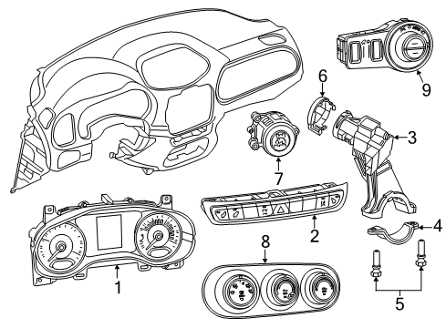 2018 Jeep Renegade Cluster & Switches Switch-Ignition Diagram for 68348584AB