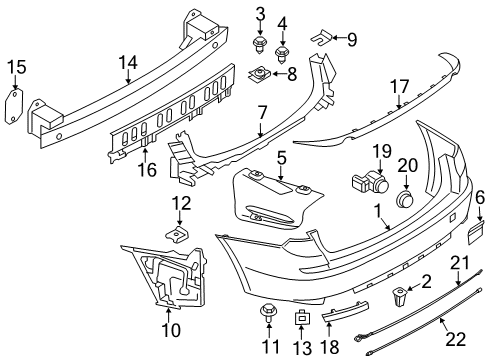 2015 BMW 550i GT Parking Aid Fillister Head Screw Diagram for 07119905741