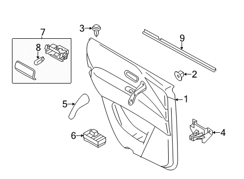 2021 Nissan Armada Interior Trim - Rear Door Switch Assy-P0Wer Window, Rear Lh Diagram for 25431-6JL0A