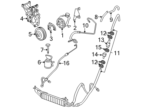 2016 Chevrolet Express 2500 P/S Pump & Hoses, Steering Gear & Linkage Lower Pressure Line Diagram for 25784652