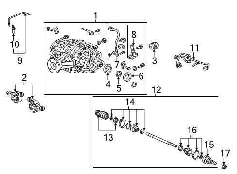 2011 Acura TL Axle & Differential - Rear Driveshaft Assembly Diagram for 42310-TK5-A02