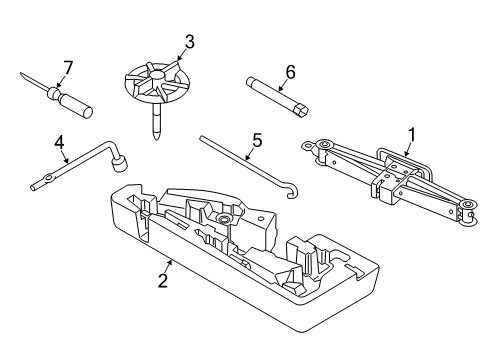 2020 Hyundai Santa Fe Jack & Components Clamp-Spare Tire Diagram for 62850C5000