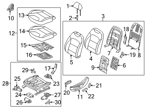 2017 Kia Niro Power Seats Pad Assembly-Front Seat Diagram for 88350G5010