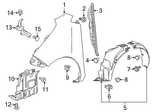 2020 Chevrolet Spark Fender & Components Shield Diagram for 42353387