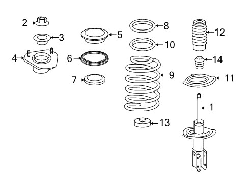 2013 Chevrolet Impala Struts & Components - Front Strut Diagram for 23269415