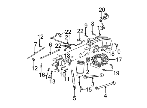 2008 Chevrolet Trailblazer Rear Suspension Compressor Asm-Rear Air Spring Diagram for 25978169