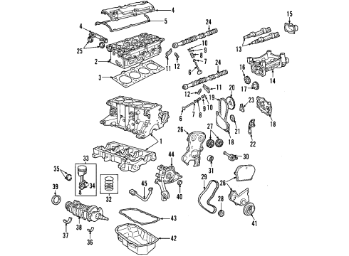 2002 Jeep Liberty Engine Parts, Mounts, Cylinder Head & Valves, Camshaft & Timing, Oil Pan, Oil Pump, Balance Shafts, Crankshaft & Bearings, Pistons, Rings & Bearings Cover Timing Belt Diagram for 53010482AB